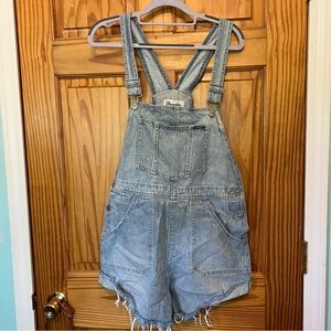 Wrangler Denim Cutoff Short Overalls Shortalls Size 10